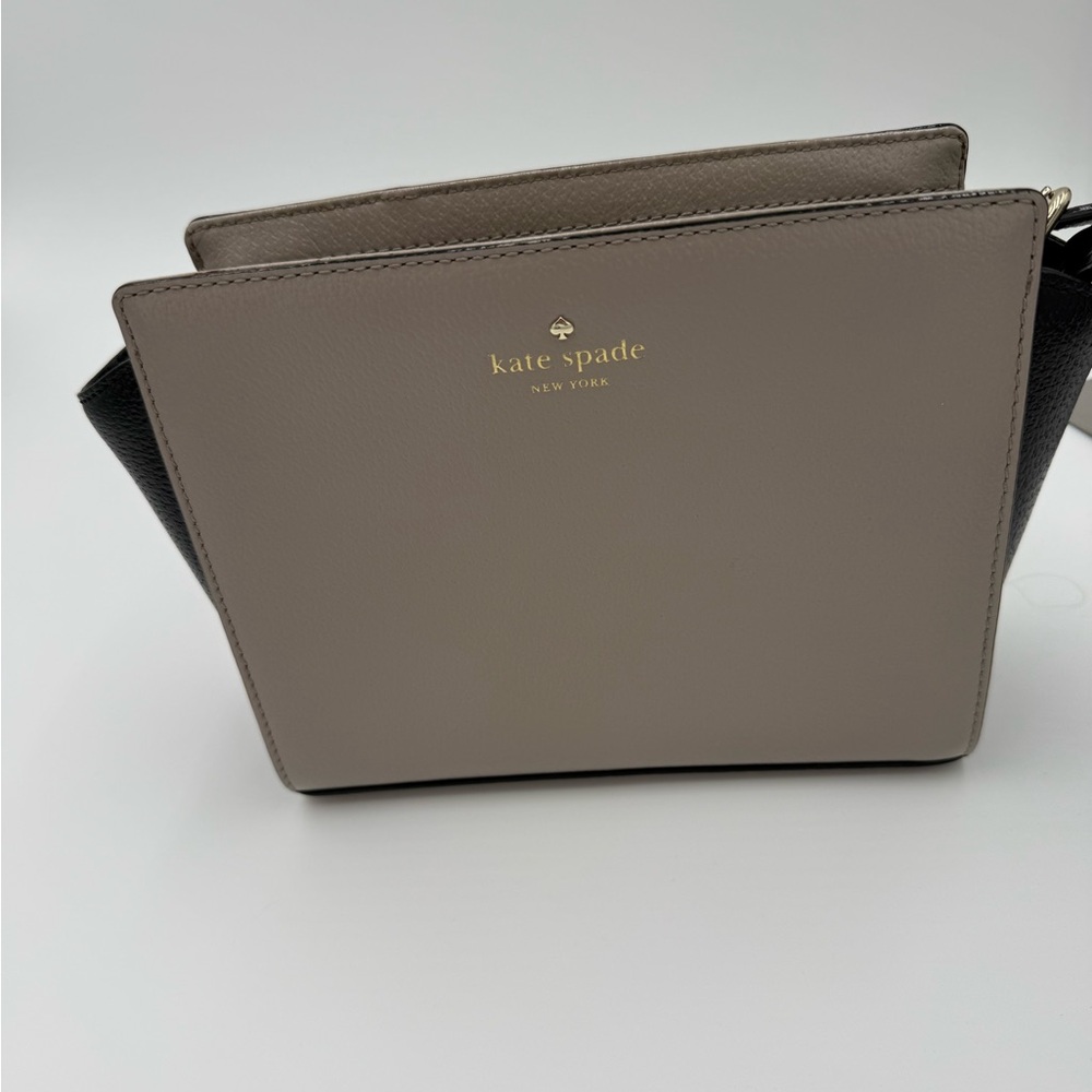 kate spade Grand street Taupe and Black Leather Crossbody Bag